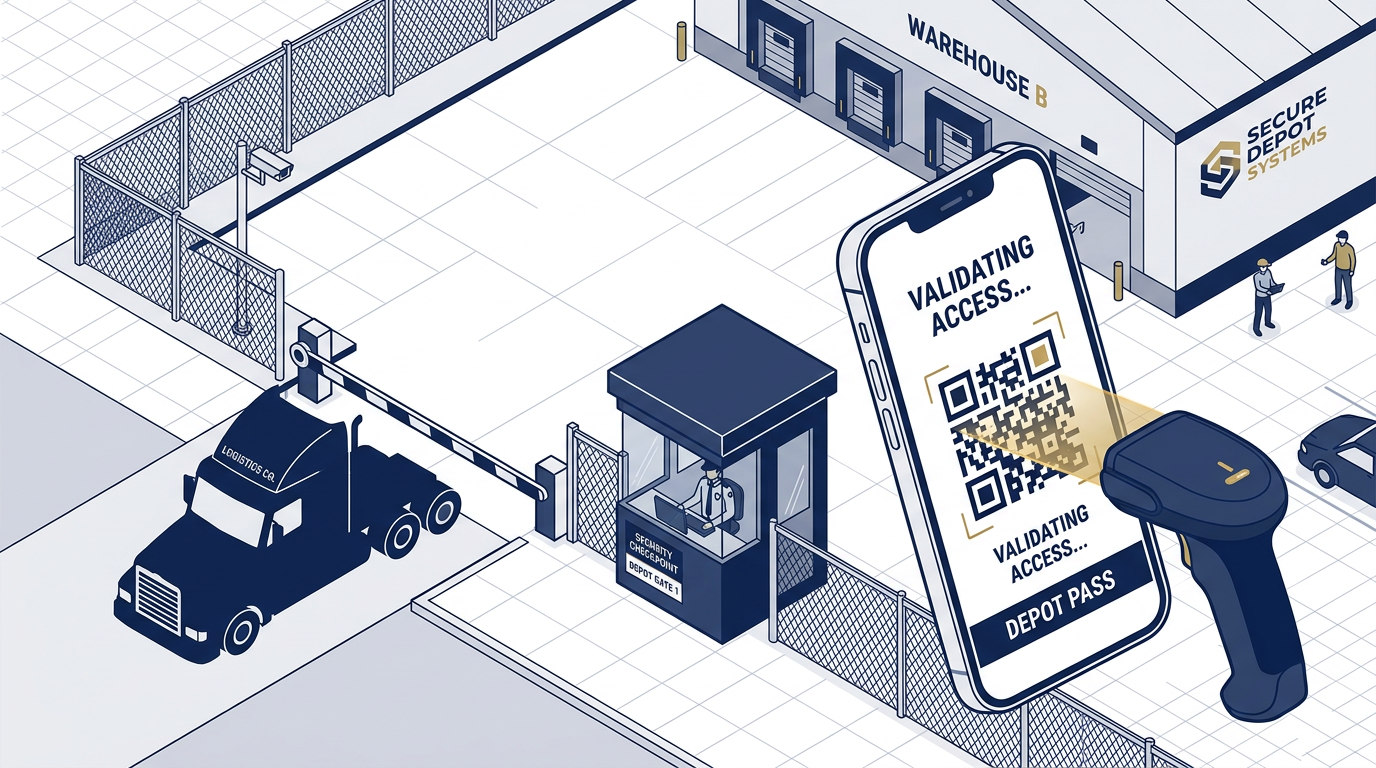 Ilustración: validación en gate con QR